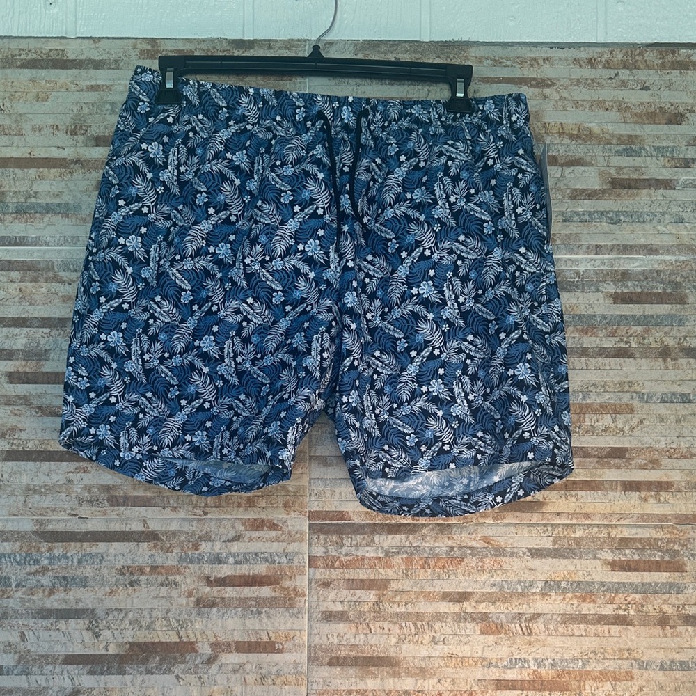Tropical Blue Men's Swim Trunks